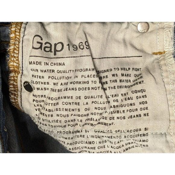 Gap 1969 Womens Sized 25 R Authentic True Skinny Distressed Denim Blue Jeans - Picture 6 of 12